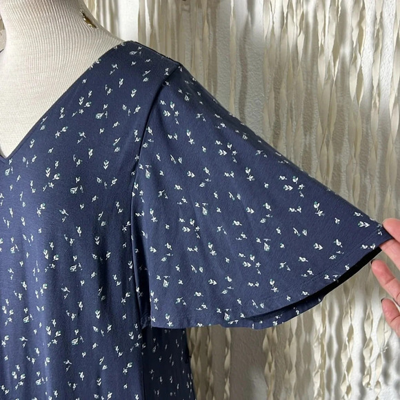 Garnet Hill NWOT Flutter Sleeve Tencel Midi Dress Size M - Picture 3 of 14